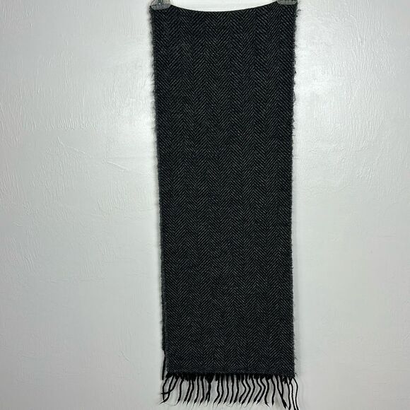 Austin Reed Vintage Wool Fringe Trim Unisex Rectangle Scarf - Picture 1 of 6